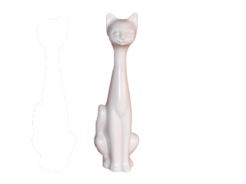 Deko – Urne Katze, in weiß